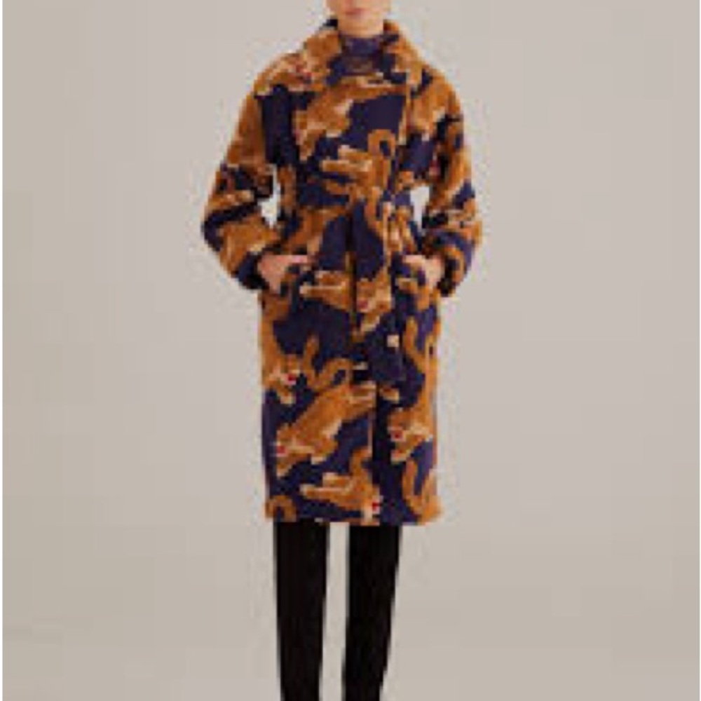 ISO Blue Leopard Farm Rio Coat - Picture 2 of 3